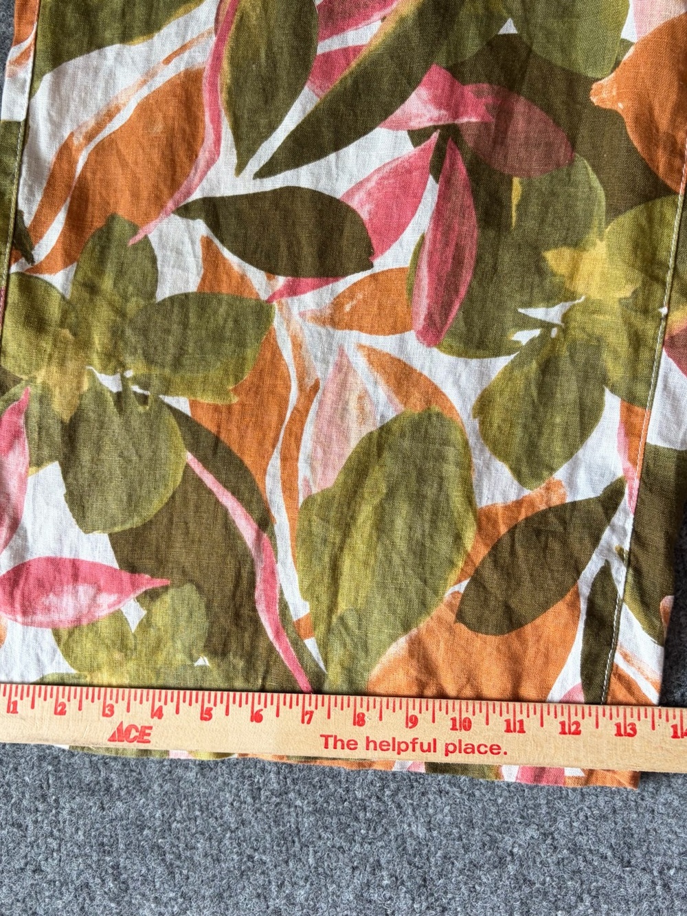 Tahari Olive, Orange & Pink Leaf-Print Wide-Leg Capris - Picture 11 of 12